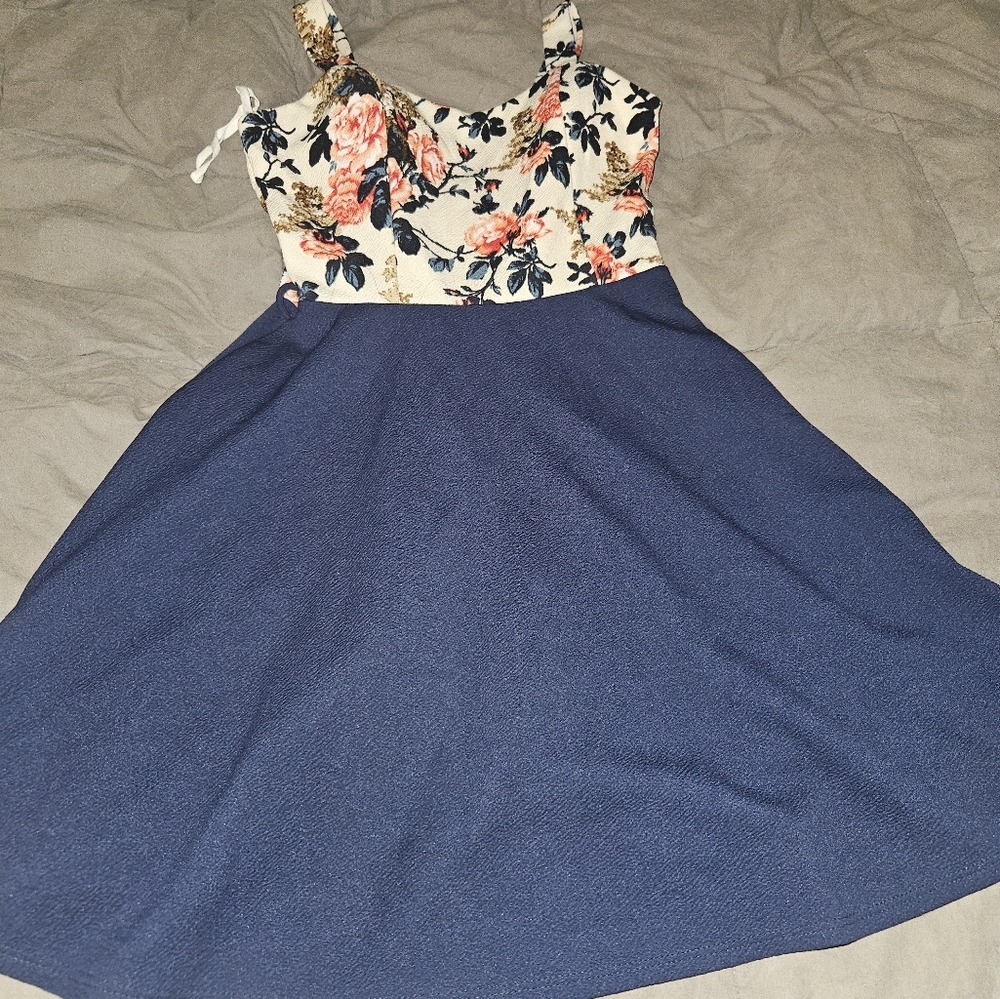 Fashion magazine blue floral dress